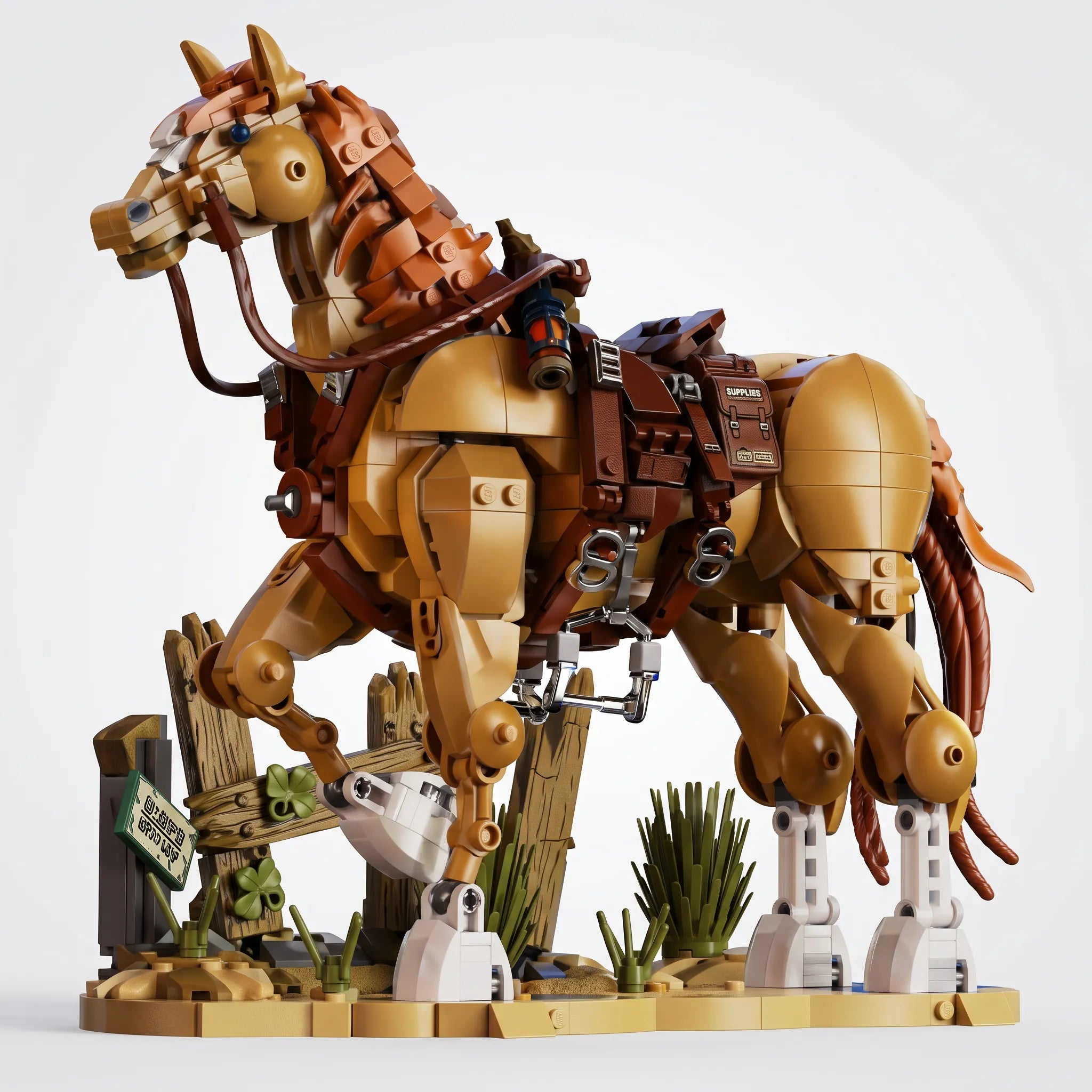 Western Horse Building Set: 2-in-1 Creative Model for Wild West Enthusiasts