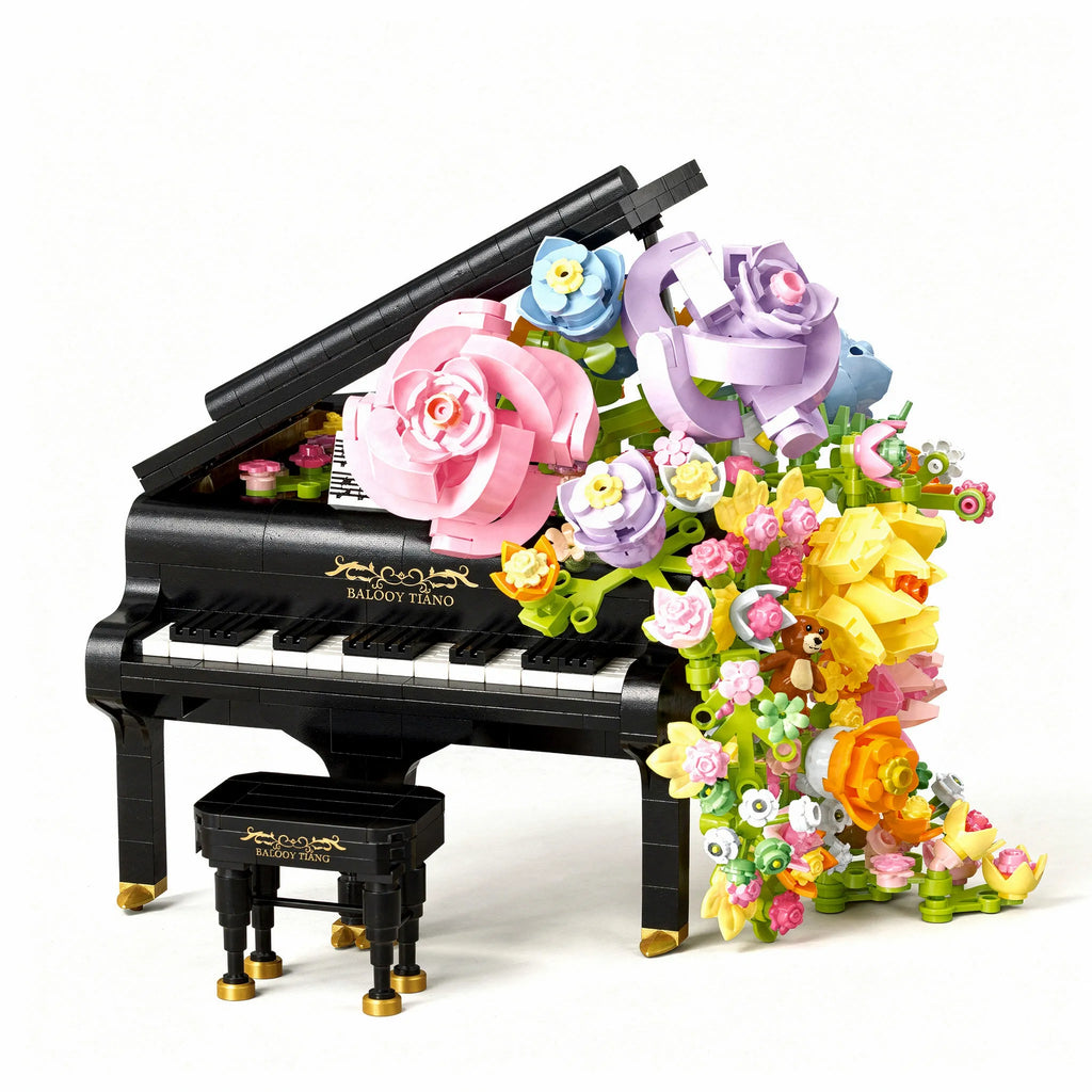 Piano Building Blocks Set | Miniature Musical Instrument Model | Stress Relief Desk Decor | Gift for Adults & Teens