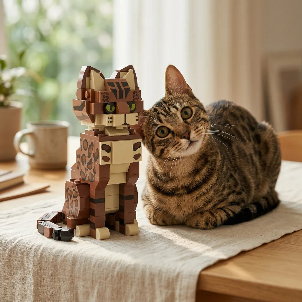 Tabby Cat Building Blocks Set