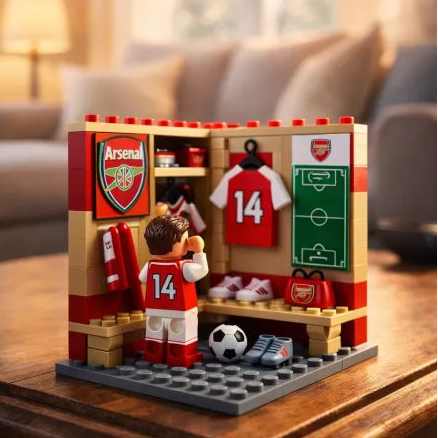 🔥Limited Edition 🔥Ultimate Matchday: Football Club Locker Room Building Block Set (with Minifigure & Jerseys) ⚽️🔴