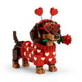 🐶 Heart Edition Dachshund Brick Set — Cute Meets Romantic