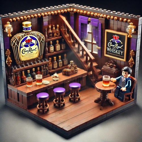 Build Your Own Speakeasy 🥃 | Classic Whiskey Bar Miniature Brick Set - Ultimate Home Bar Decor