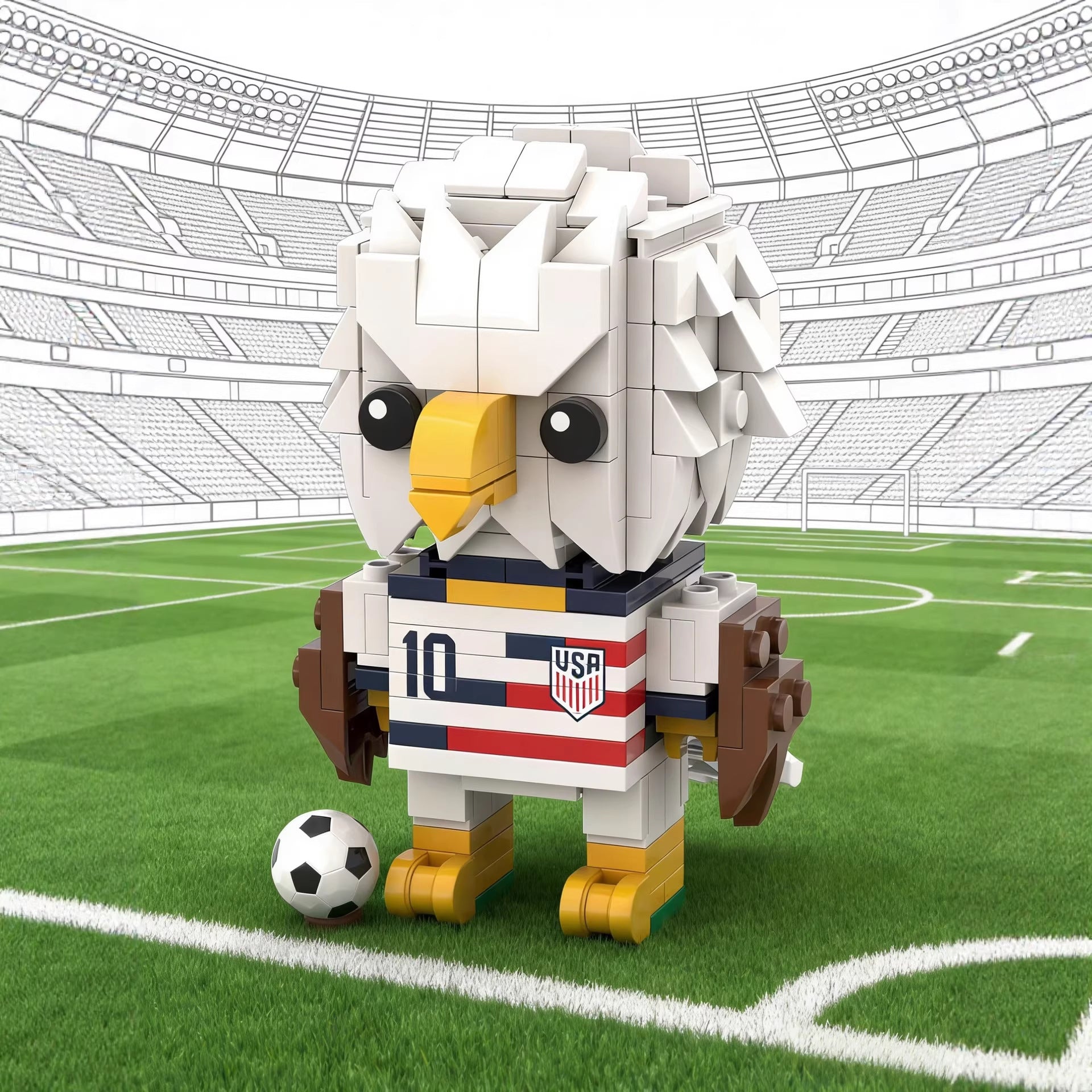 United 2026: Official North American World Cup Mascot Building Block Set (USA, Canada, Mexico) 🦅🦌🐆⚽️