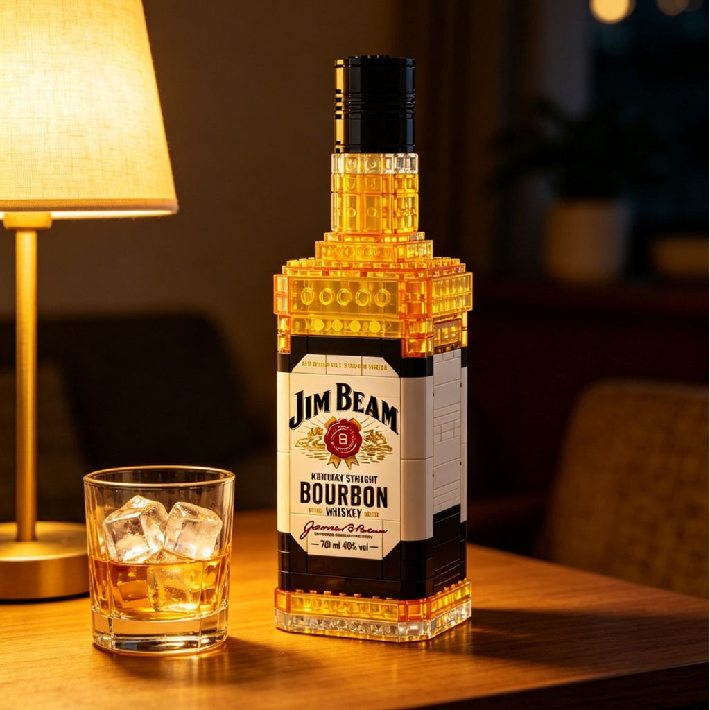 🥃 Build Your Happy Hour | Classic Bourbon Whiskey Bottle Brick Set - The Ultimate Desk Decor 🧩