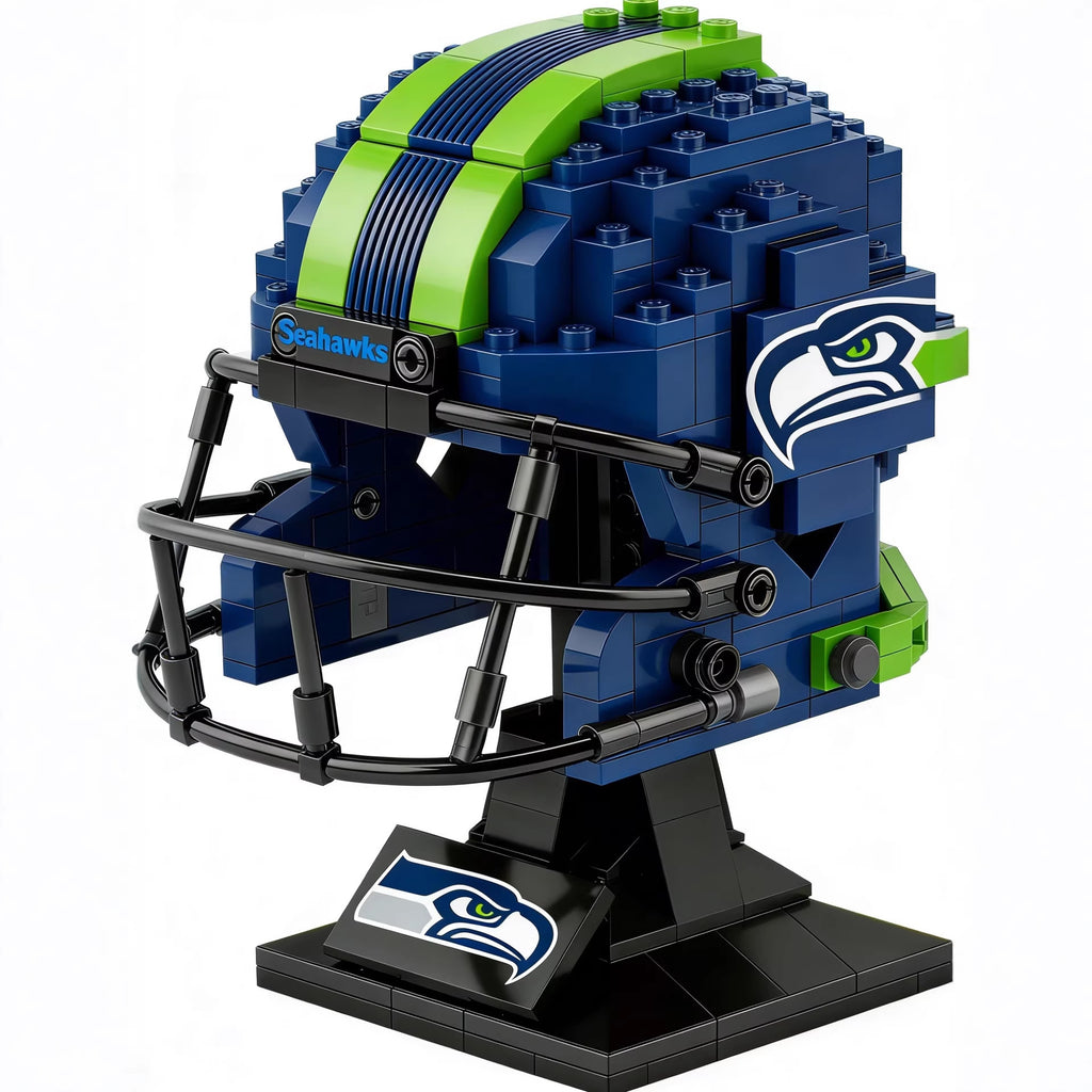 🏈 NFL Edition Brick Helmet Collection - 32 Teams Available - 3D DIY Display Model for Fans 🧱