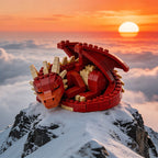 Sleeping Red Dragon Magic Castle Building Block Model Creative Decor