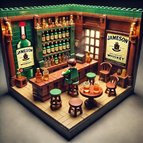 Build Your Own Speakeasy 🥃 | Classic Whiskey Bar Miniature Brick Set - Ultimate Home Bar Decor