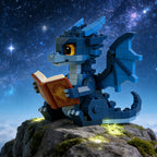 The Blue Dragon Scholar of the Enchanted Library