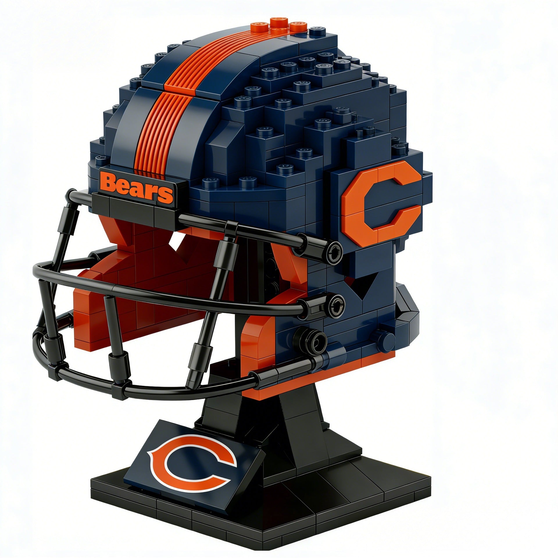 🏈 NFL Edition Brick Helmet Collection - 32 Teams Available - 3D DIY Display Model for Fans 🧱