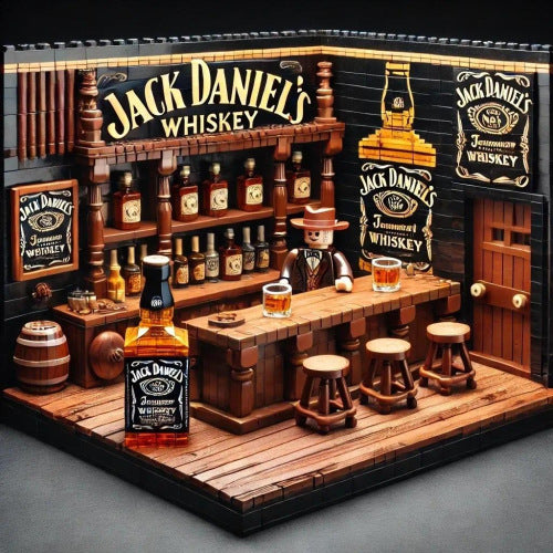 Build Your Own Speakeasy 🥃 | Classic Whiskey Bar Miniature Brick Set - Ultimate Home Bar Decor