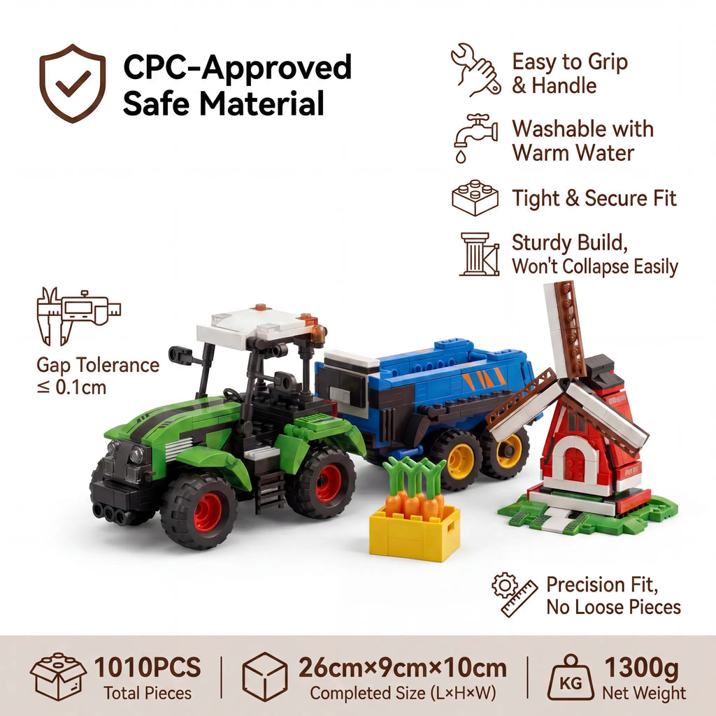 4-in-1 Farm Tractor Building Blocks