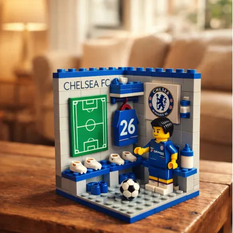 🔥Limited Edition 🔥Ultimate Matchday: Football Club Locker Room Building Block Set (with Minifigure & Jerseys) ⚽️🔴