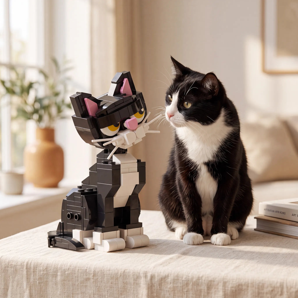 Tuxedo Cat Building Blocks Set
