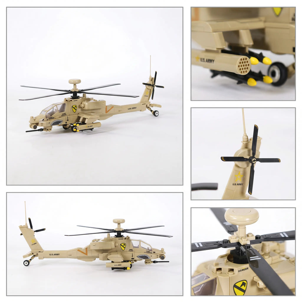 AH-64 Apache Attack Helicopter Building Block Set