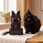 Black Maine Coon Cat Building Blocks Set