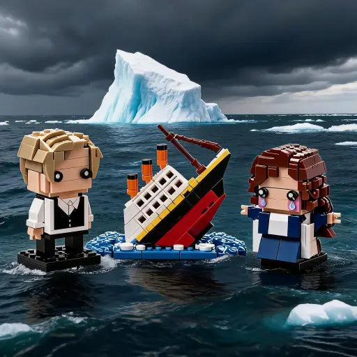 🚢 Century of Love: Titanic & Jack/Rose Q-Version Micro Building Block Set | Romantic Desk Decor