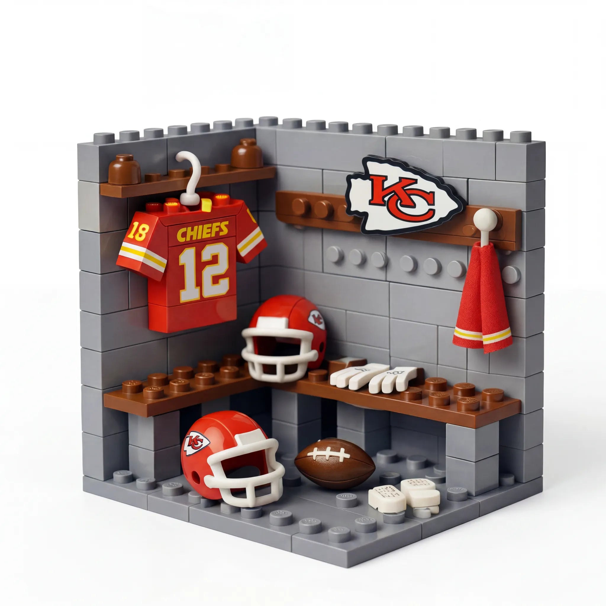 🏈 NFL Locker Room Brick Set - 32 Teams Available - 3D Mini Stadium Diorama & Fan Collectible 🧱