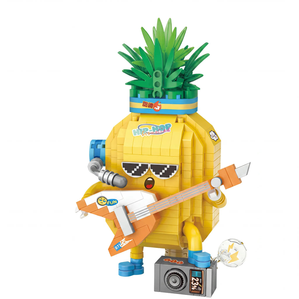 [Hip-Hop Soul] Trendy Pineapple Micro Blocks | Pixel Sunglasses Guitarist Collectible