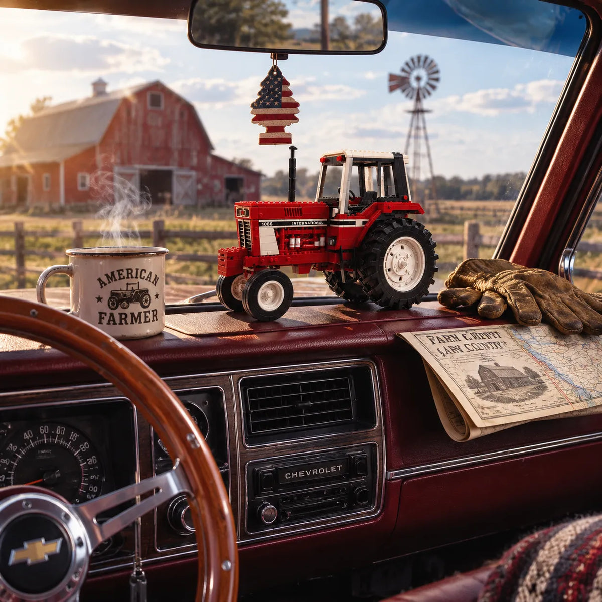 Red Legacy 1086 Farm Tractor Building Set