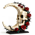 Gothic Skull Moon Rose Building Block Set | Dark Decor