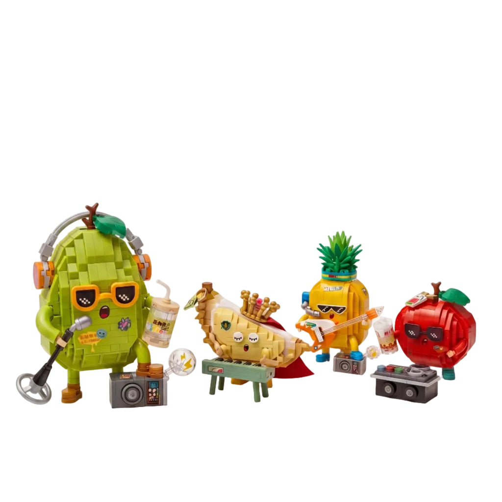 [Hip-Hop Soul] Trendy Pineapple Micro Blocks | Pixel Sunglasses Guitarist Collectible