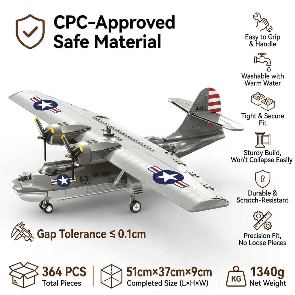 WWII Legend Reborn: PBY-5A Catalina Flying Boat Building Set | Ultimate Military Collector's Display