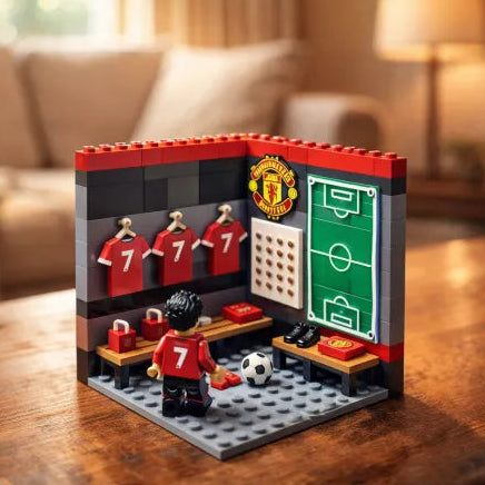 🔥Limited Edition 🔥Ultimate Matchday: Football Club Locker Room Building Block Set (with Minifigure & Jerseys) ⚽️🔴