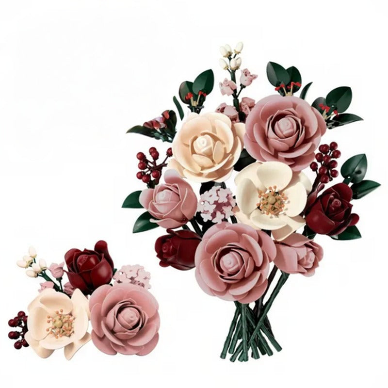 Romantic Moonlight Rose Bouquet Building Block Set