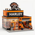 Vintage Motorcycle Garage Building Block Set