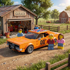 🚗 Classic Dodge 01 Race Car Brick Display Building Brick Set