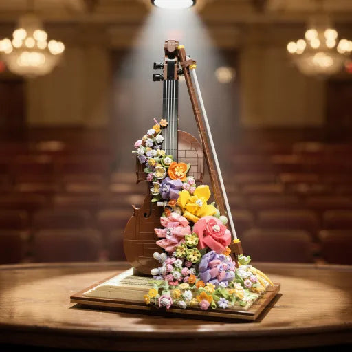 Eternal Flower Violin Decor | Luxury Preserved Floral Art | Unique Accent Piece for Music Lovers