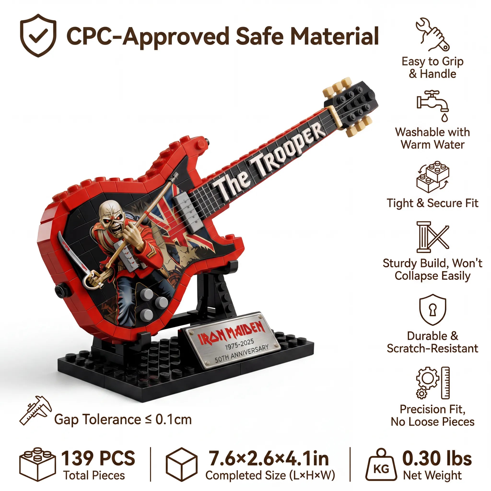 🎸 Live Stage Rock Guitar Building Brick Set