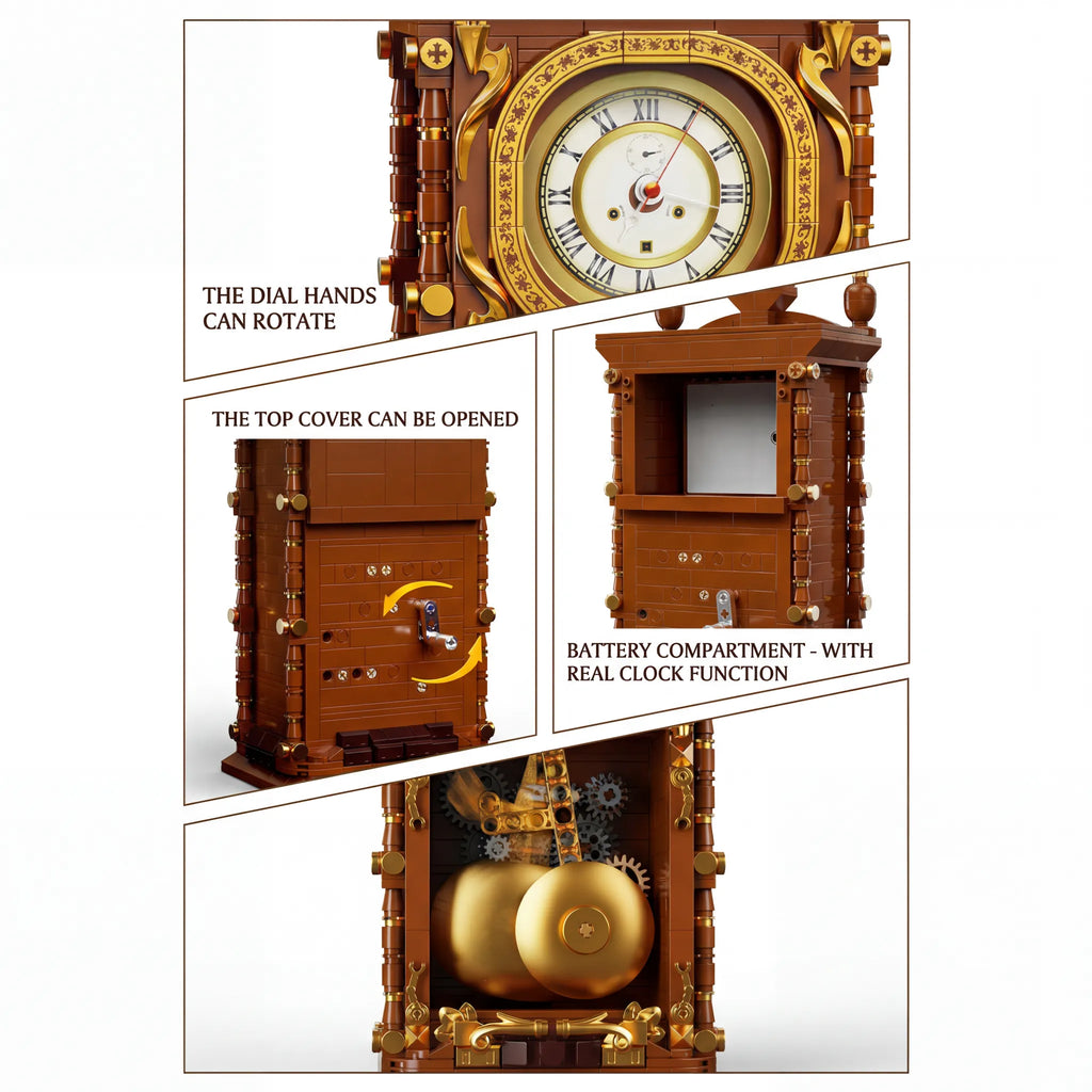 🕰️ Vintage Mechanical Clock Building Blocks | Build Time Into Art