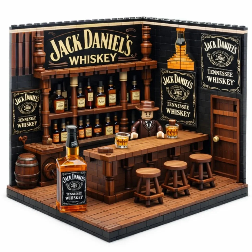 Build Your Own Speakeasy 🥃 | Classic Whiskey Bar Miniature Brick Set - Ultimate Home Bar Decor