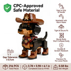 🤠 Cowboy Dachshund Brick Set — Build Your Own Little Western Adventure