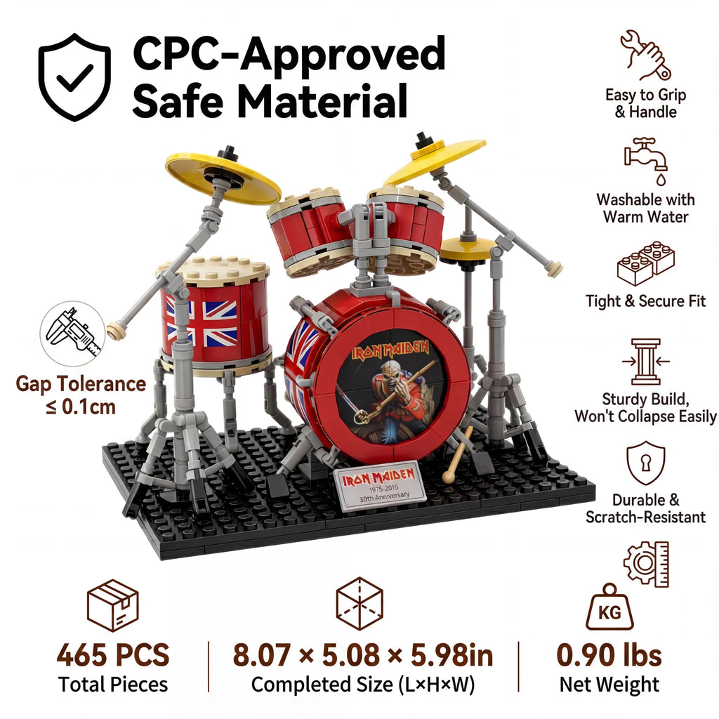 🥁 Stage-Ready Rock Drum Building Brick Set