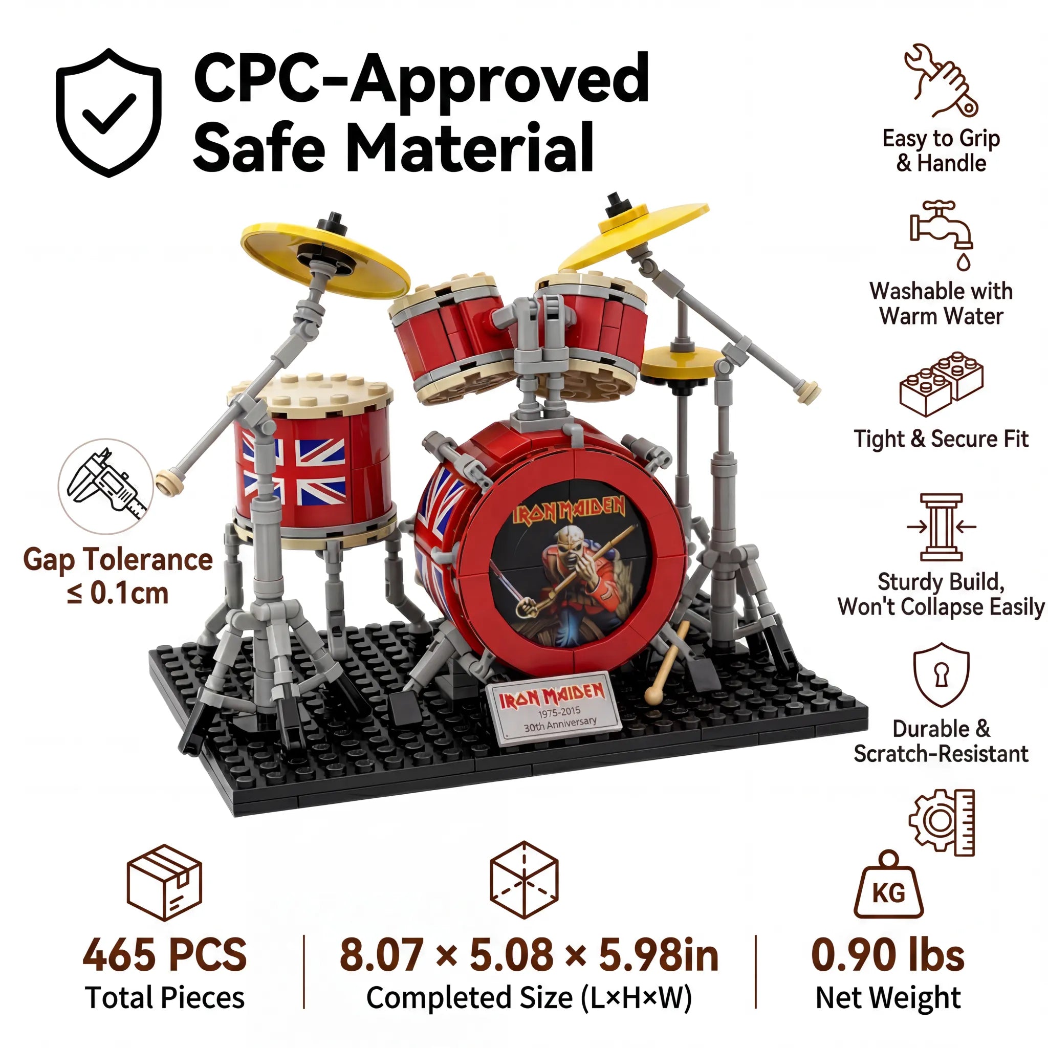 🥁 Stage-Ready Rock Drum Building Brick Set