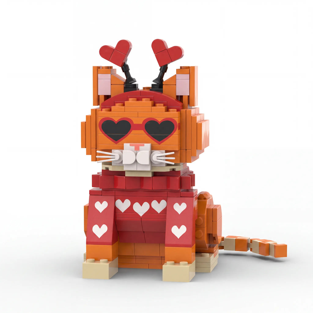 Love Orange Cat  Building Blocks Set