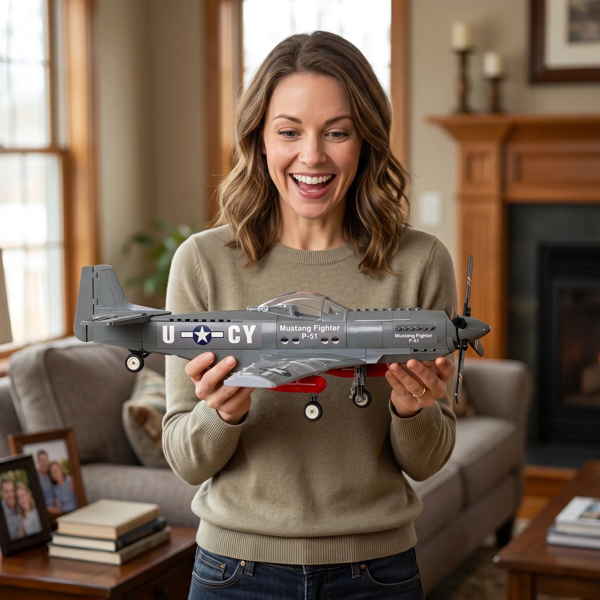 P-51 Mustang Fighter Aircraft Building Block Set