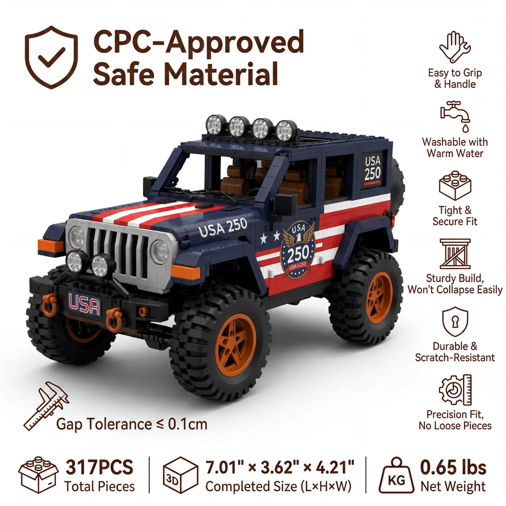 USA 250th Anniversary Off-Road Brick Set — Collect a Piece of Freedom and Adventure