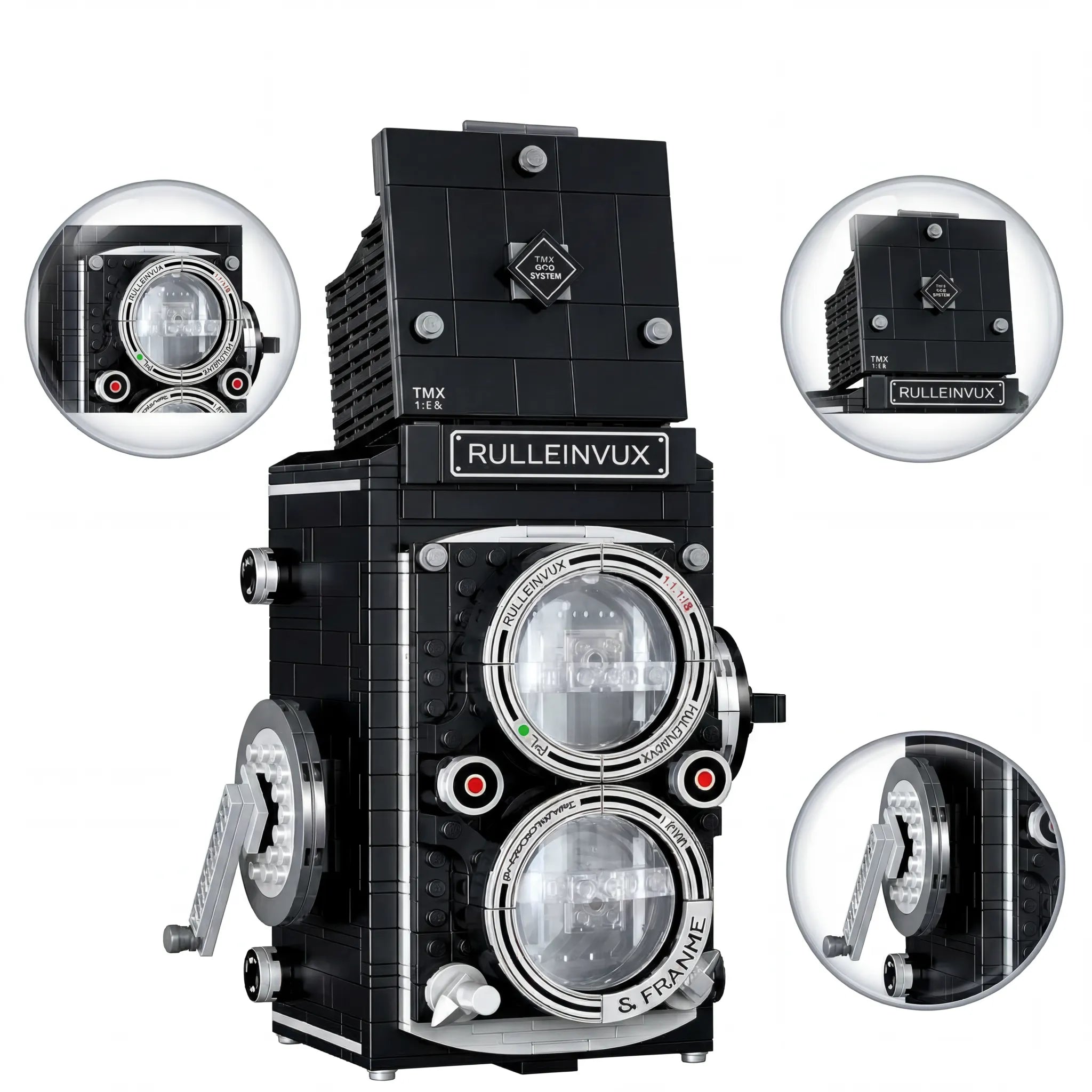 Classic TLR Camera Brick Set | Vintage Display Piece | Elevate Your Workspace for Creatives